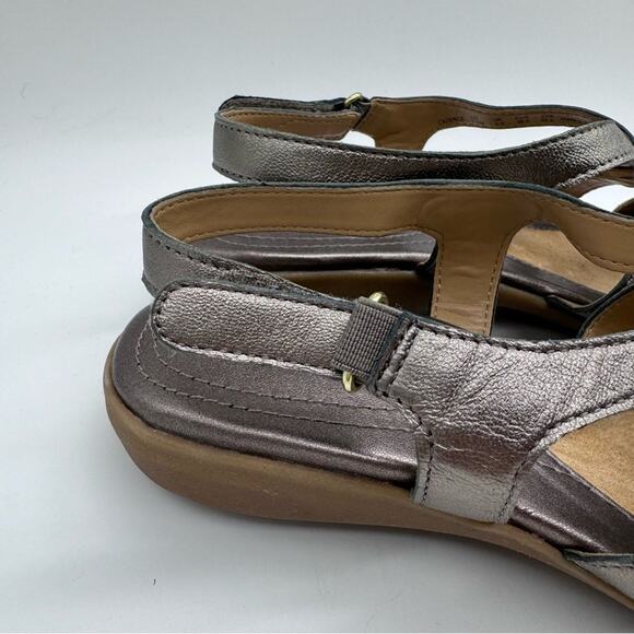 Naturalizer Cadence Metallic Strappy Sandal Bronze/Platinum 7.5 Comfort Office - Picture 4 of 12